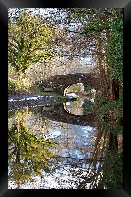 Winter canal scene - Llangattock Framed Print by Mike Davies