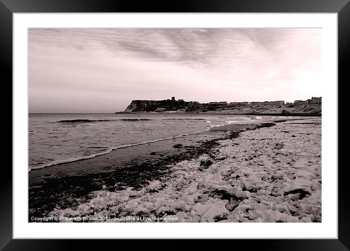 Northbay Beach in the Snow Framed Mounted Print by Elizabeth Wilson-Stephen