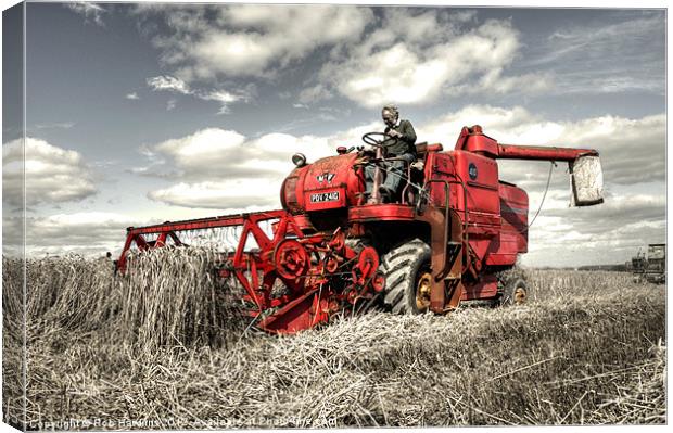 The old red Combine Canvas Print by Rob Hawkins