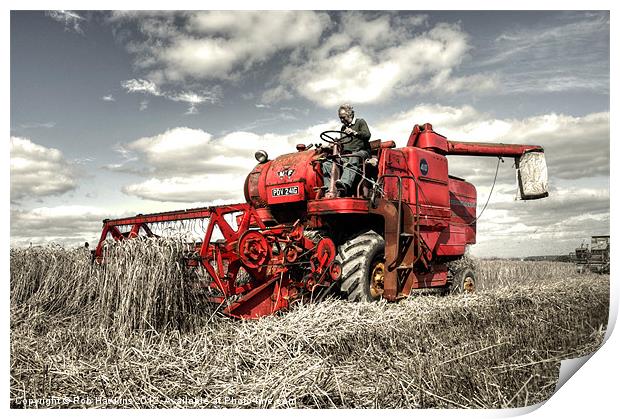 The old red Combine Print by Rob Hawkins