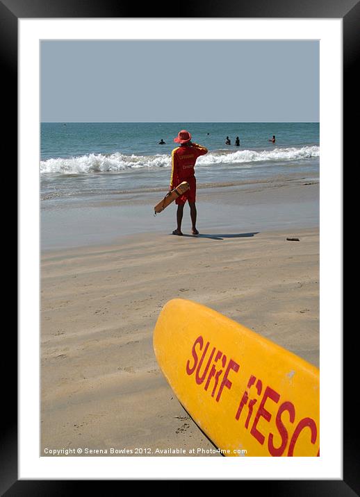 Surf Rescue Palolem Framed Mounted Print by Serena Bowles