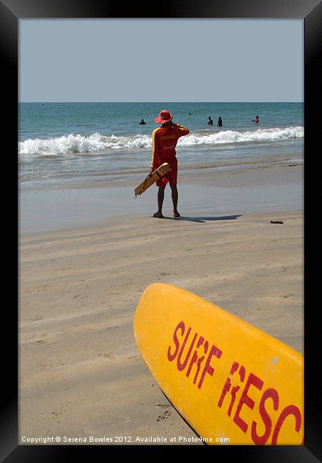 Surf Rescue Palolem Framed Print by Serena Bowles