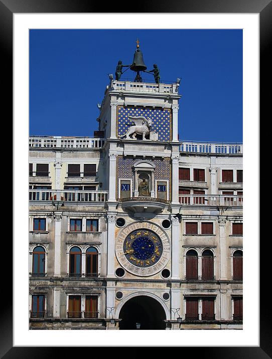 Torre dell'orologio, Venice Framed Mounted Print by Linda More
