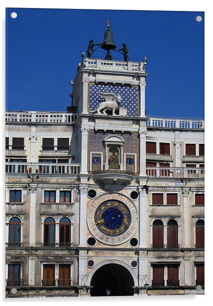 Torre dell'orologio, Venice Acrylic by Linda More