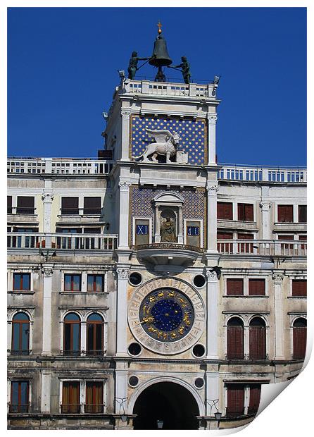 Torre dell'orologio, Venice Print by Linda More
