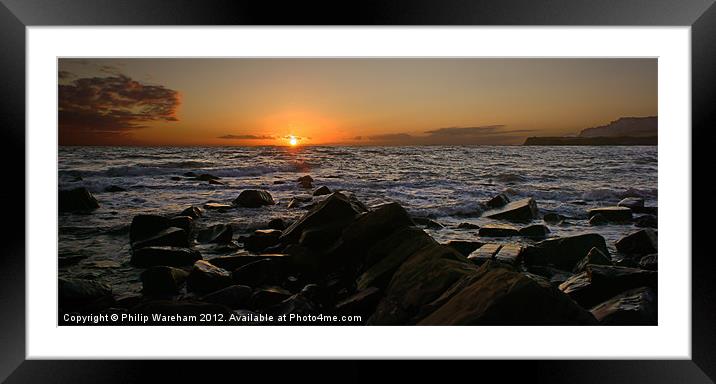 Sunset over Portland Framed Mounted Print by Phil Wareham