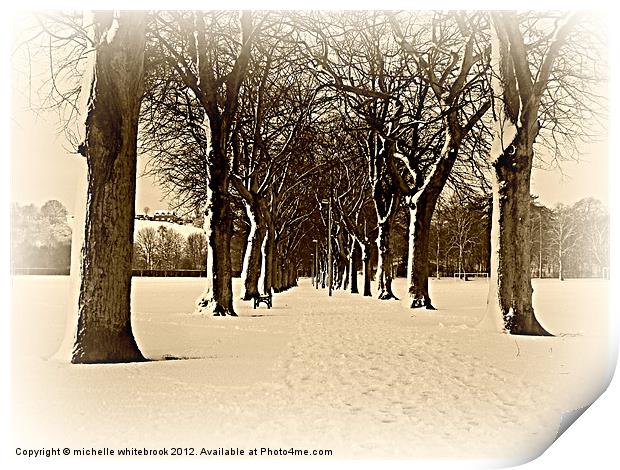 Christmas in the park Print by michelle whitebrook
