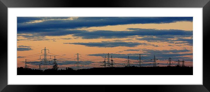 Panoramic Pylons Framed Mounted Print by Louise Godwin