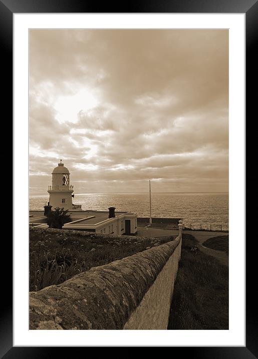 cornish coastal lighthouse Framed Mounted Print by Jordan Wills
