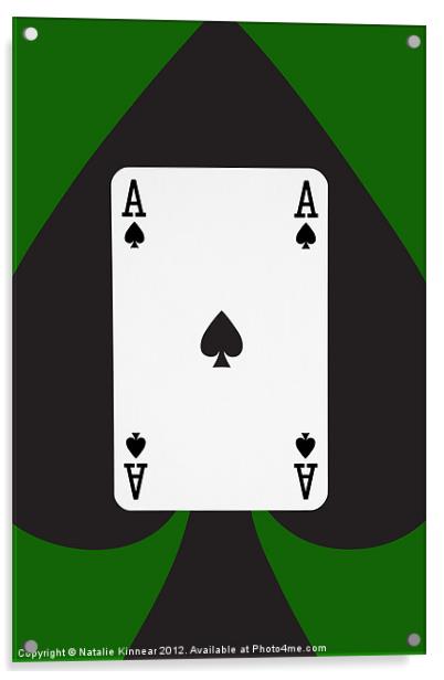 Ace of Spades on Green Acrylic by Natalie Kinnear
