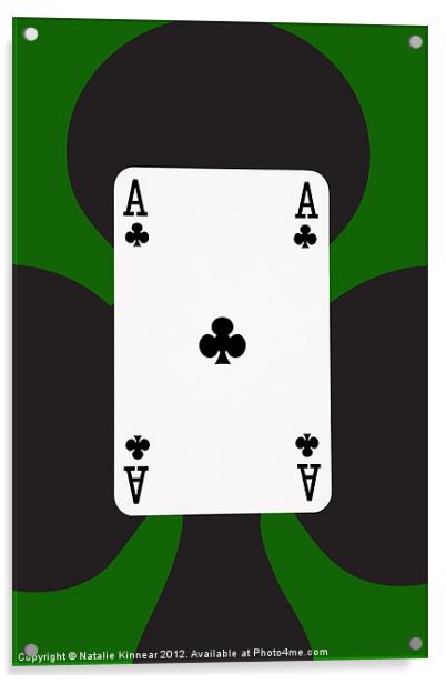 Ace of Clubs on Green Acrylic by Natalie Kinnear