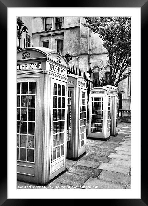 London Phone boxes Framed Mounted Print by Alexia Miles