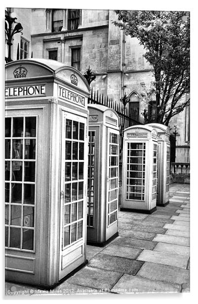 London Phone boxes Acrylic by Alexia Miles