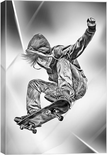 Skateboard Jump Canvas Print by Julie Hoddinott
