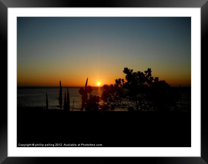 Sunrise Silhouette. Framed Mounted Print by camera man