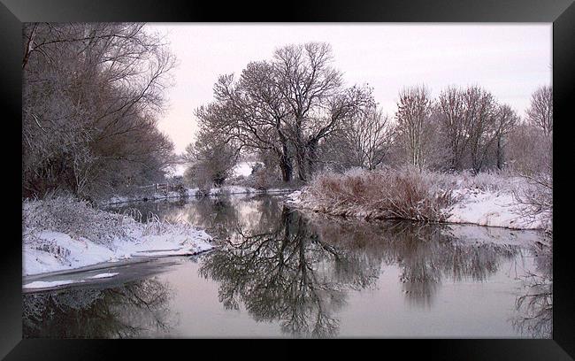 Winter on the Ivel 2 Framed Print by Geoff Phillips