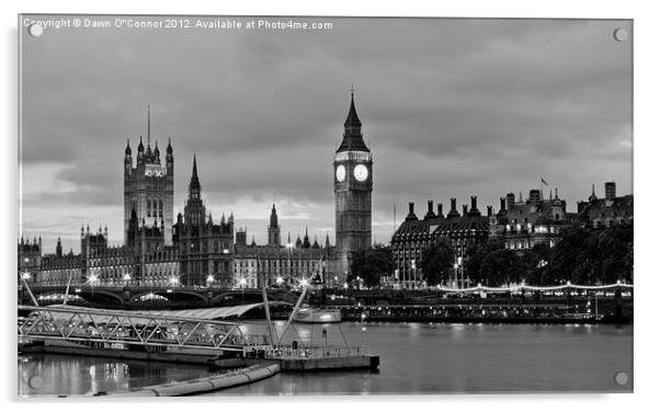 Westminster, Houses of Parliament BW Acrylic by Dawn O'Connor