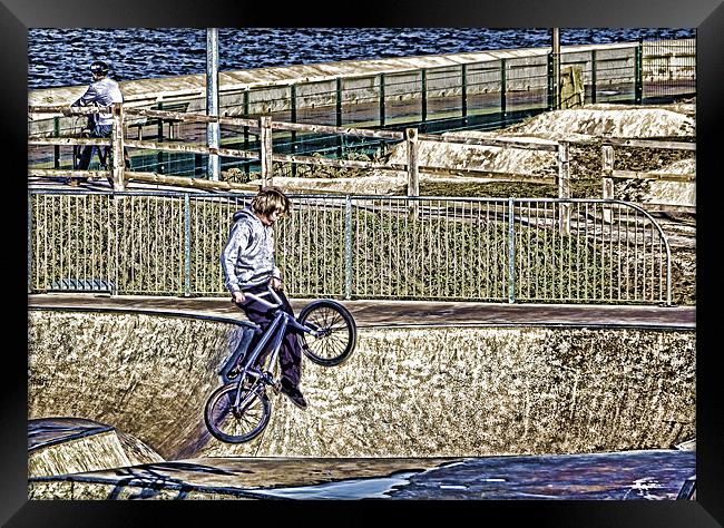BMX Jump Framed Print by Kevin Tate