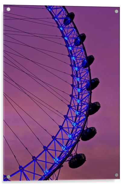 The London Eye at Night Acrylic by David Pyatt