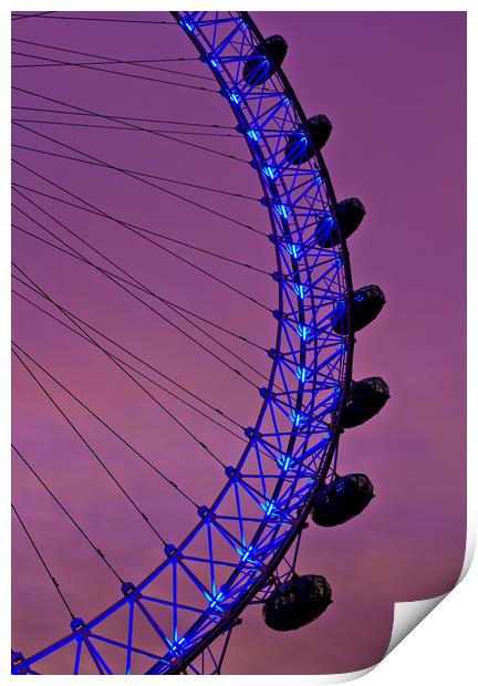 The London Eye at Night Print by David Pyatt