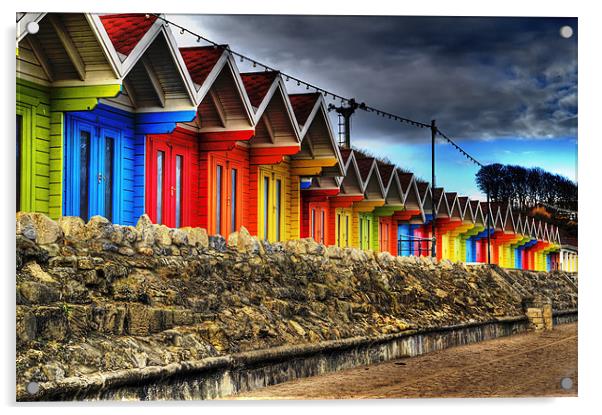 Scarborough Beach Huts Acrylic by Kevin Tate