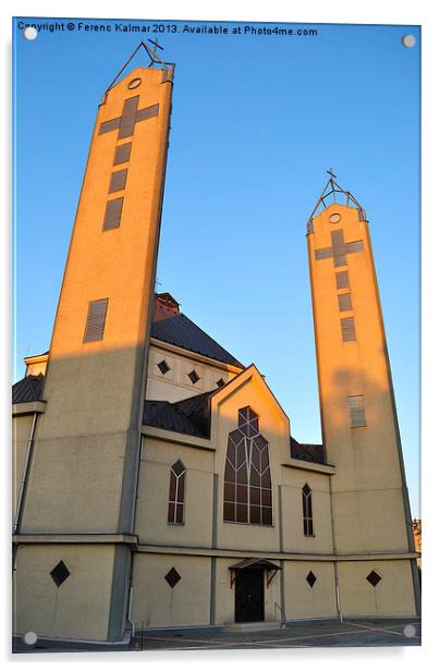 New church Acrylic by Ferenc Kalmar
