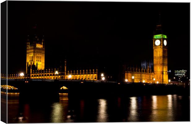 Westminster Bridge and The Houses of Parliament Canvas Print by David Pyatt