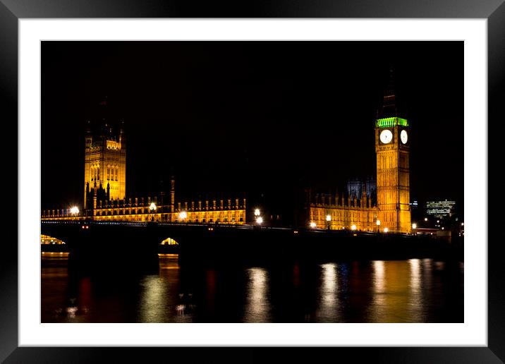 Westminster Bridge and The Houses of Parliament Framed Mounted Print by David Pyatt