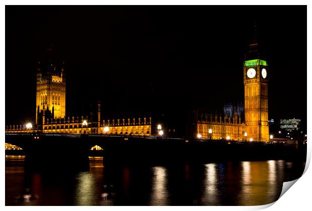 Westminster Bridge and The Houses of Parliament Print by David Pyatt