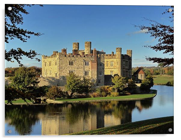 Leeds Castle Acrylic by Phil Clements