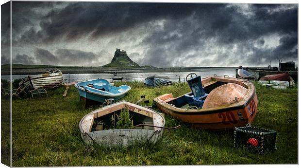 Boats at Lindisfarne Canvas Print by Brian Tarr