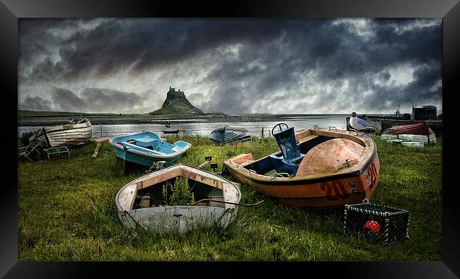 Boats at Lindisfarne Framed Print by Brian Tarr