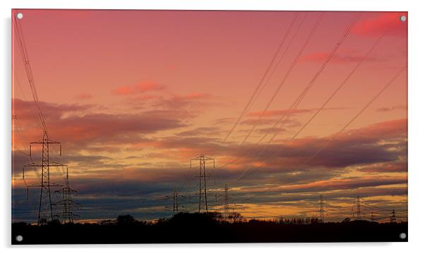 Sunset Pylons Acrylic by Louise Godwin