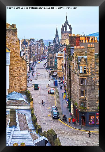 The Royal Mile Framed Print by Valerie Paterson