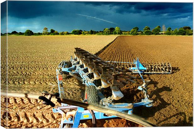 Ploughing in Norfolk Canvas Print by Natalie Harrison