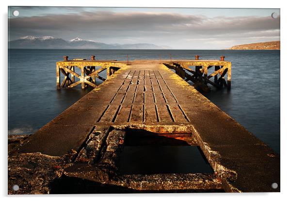 Portencross Pier Acrylic by Grant Glendinning