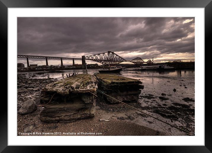 Old Jetty by the bridge Framed Mounted Print by Rob Hawkins