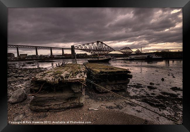 Old Jetty by the bridge Framed Print by Rob Hawkins