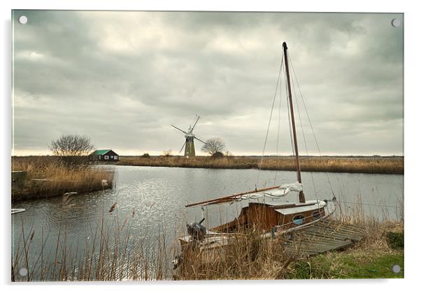 St. Benets Mill, Thurne Acrylic by Stephen Mole