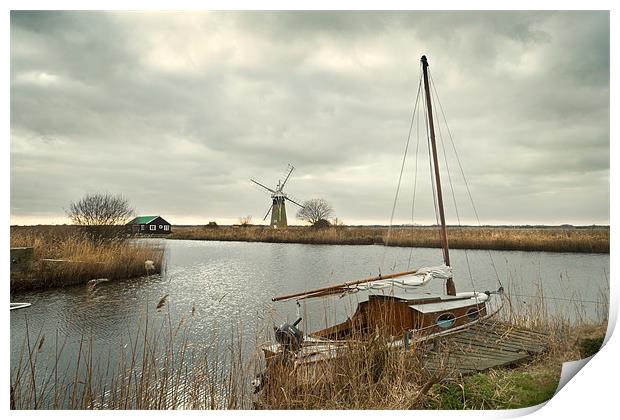 St. Benets Mill, Thurne Print by Stephen Mole