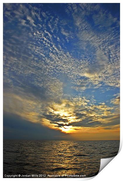 sunset at sea Print by Jordan Wills
