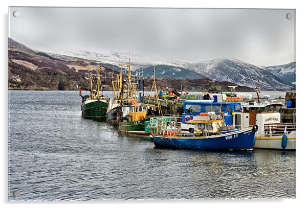 A Wintry Day at Ullapool Harbour Acrylic by Jacqi Elmslie