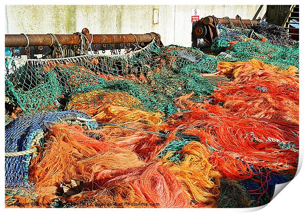 Fishing nets Print by Sharon Lisa Clarke