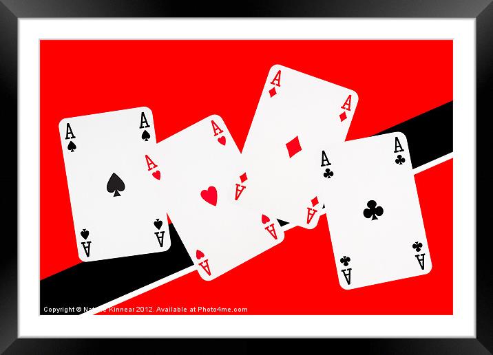 Playing Cards, Aces Framed Mounted Print by Natalie Kinnear