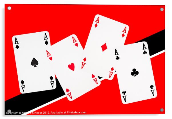 Playing Cards, Aces Acrylic by Natalie Kinnear