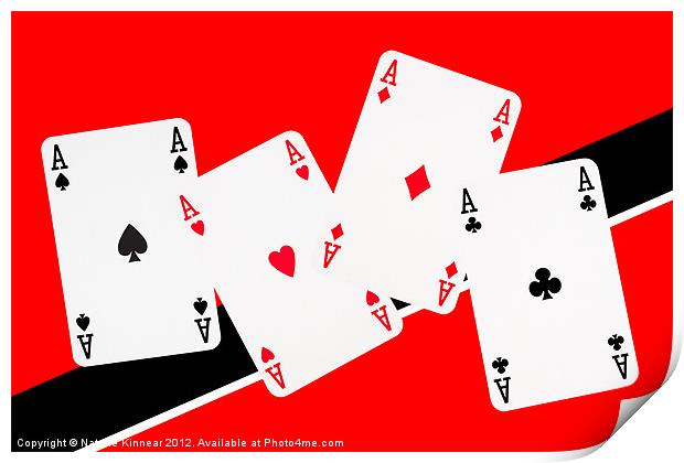 Playing Cards, Aces Print by Natalie Kinnear