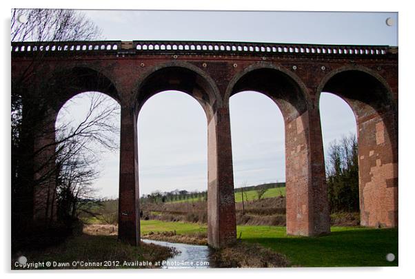 Railway Bridge, Eynsford, kent, Acrylic by Dawn O'Connor