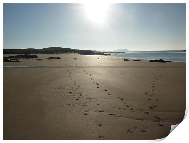 a beautiful beach on isle of islay Print by evie fraser
