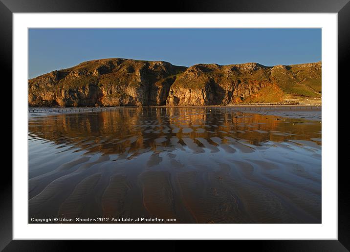 Brean Down Reflection Framed Mounted Print by Urban Shooters PistolasUrbanas!