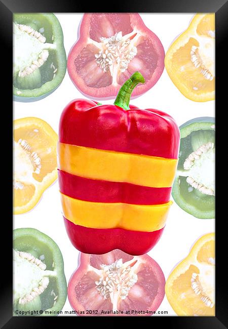 striped pepper Framed Print by meirion matthias